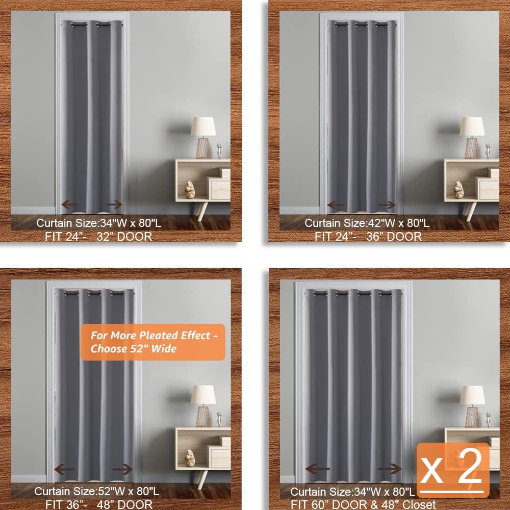 SHINELAND Closet Curtain 80 Inches Long
