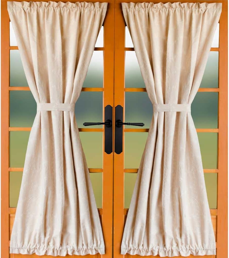 Candlewicking Cream Cotton French Door Panel 42x72