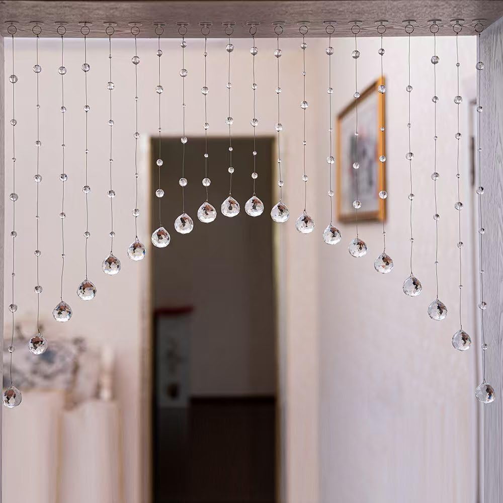 Crystal Beaded Curtain 20 Strings Arched Door Divider