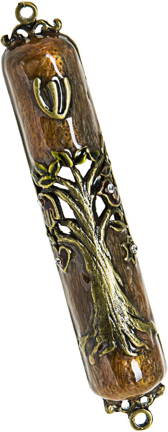 Tree of Life Mezuzah 35 Inch Hanging Enamel Door Ornament