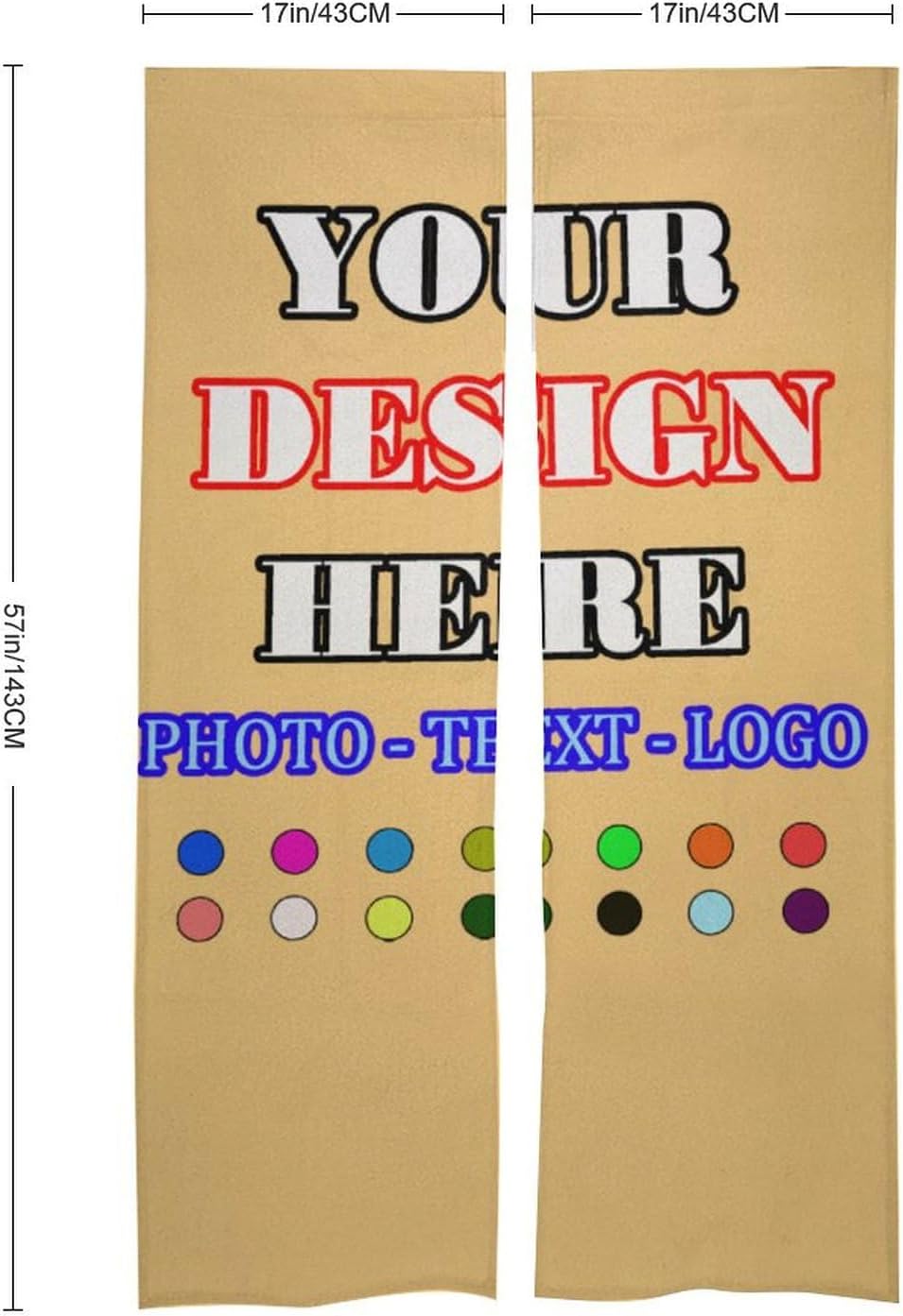 Custom Japanese Noren Door Curtain with Photo Text and Logo