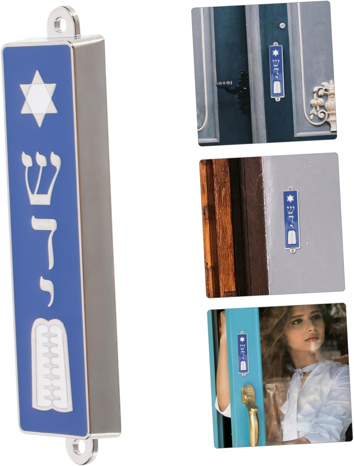 Garneck Mezuzah Scroll Door Ornament Metal Case