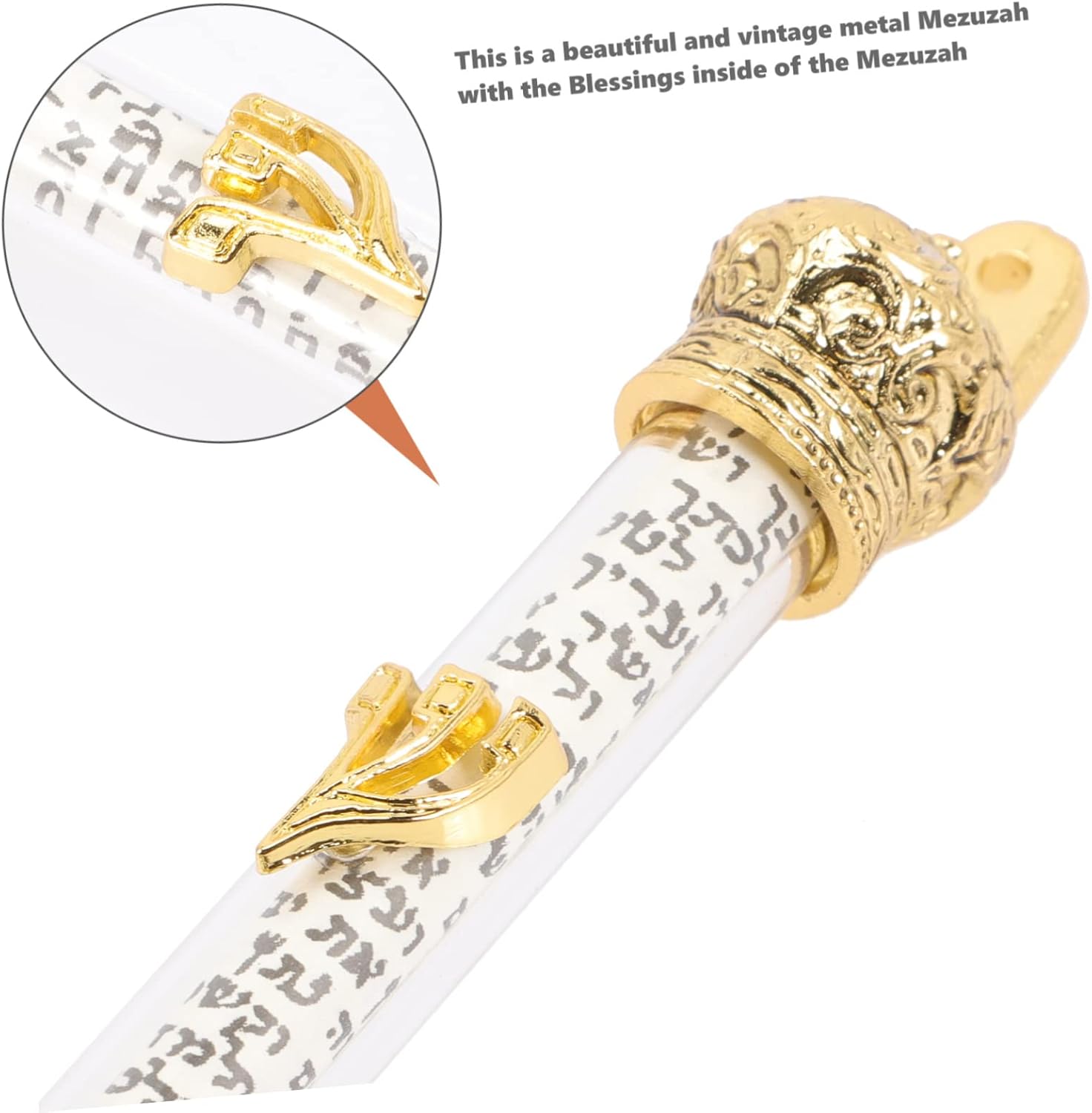 Jewish Ornaments Bible Scroll Door Mezuzah Metal Decor
