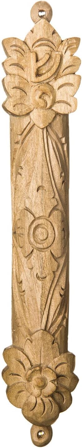Judaica Handcarved Wood Mezuzah Door Ornament 7 Inch