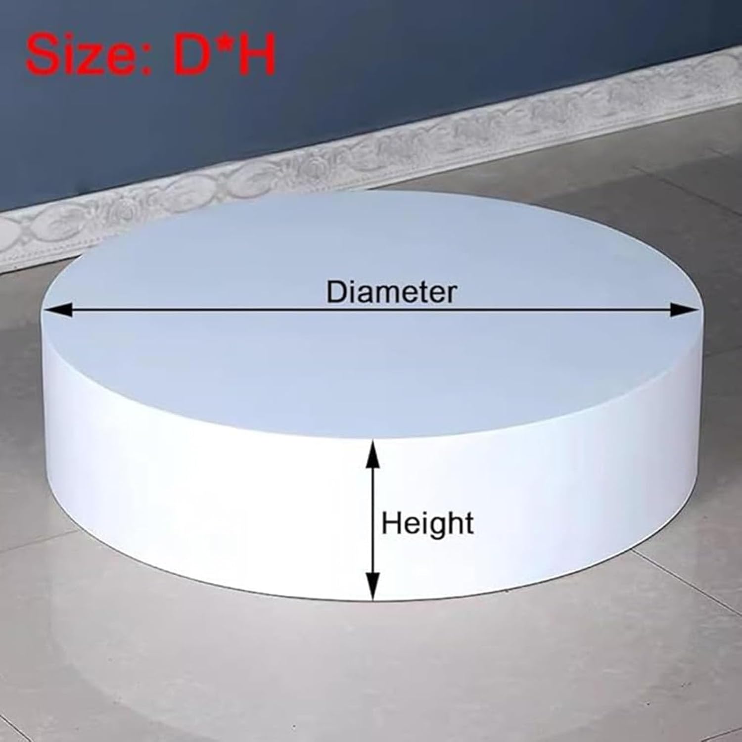 White Round Display Pedestal Stand for Home Decor