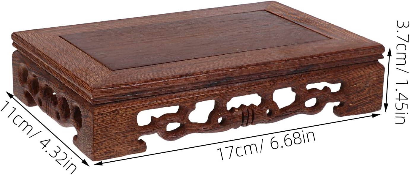 LOGOFUN Rectangular Wood Display Stand for Home Decor