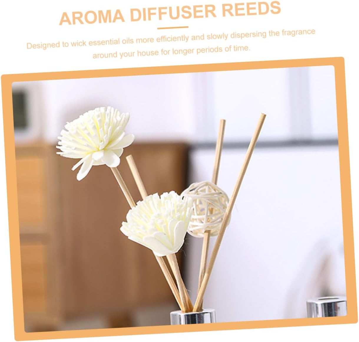 5set Chrysanthemum Scented Rattan Diffuser Sticks for Home Air Freshening