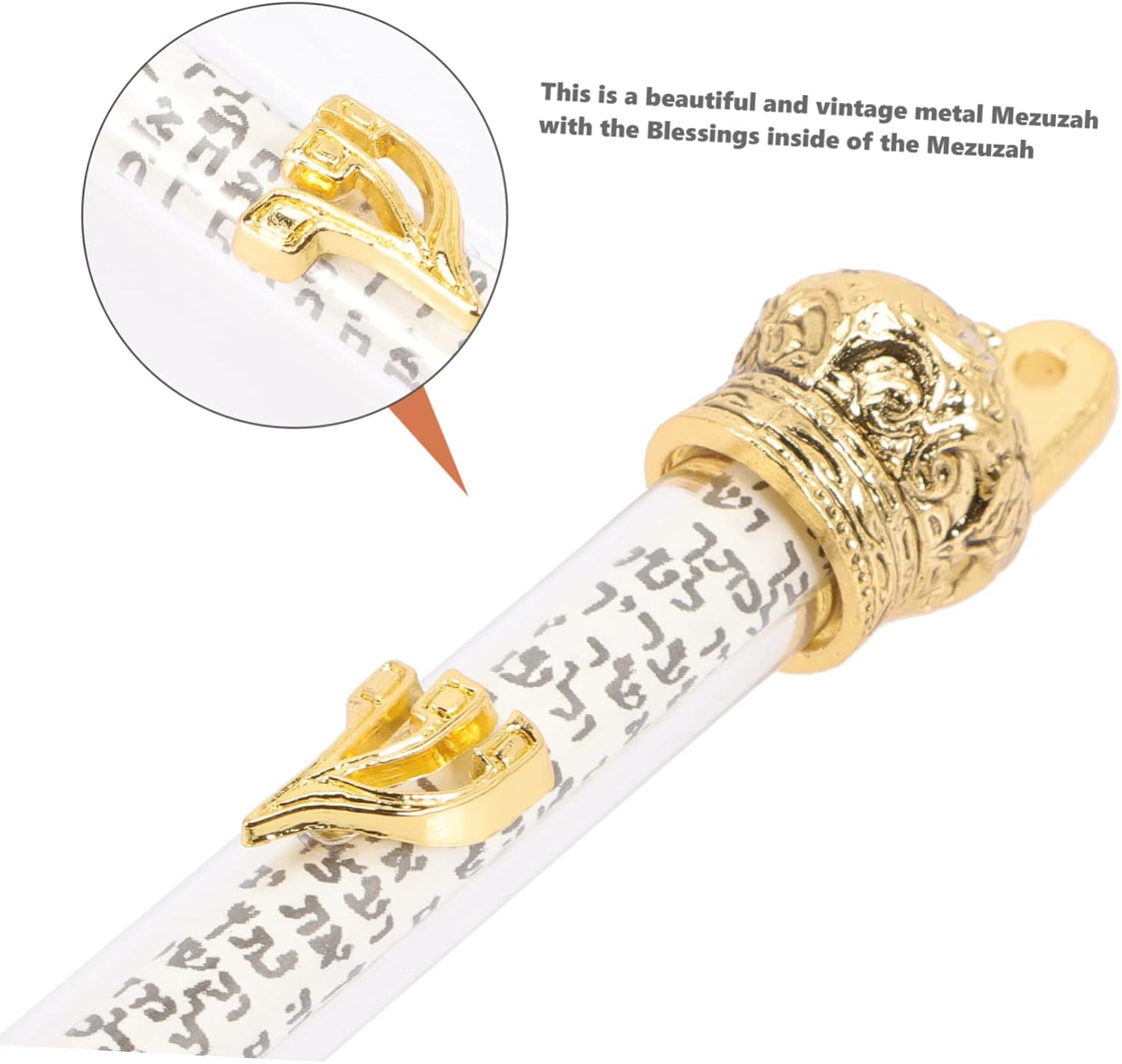 Metal Mezuzah Scroll for Home Door Jewish Decor