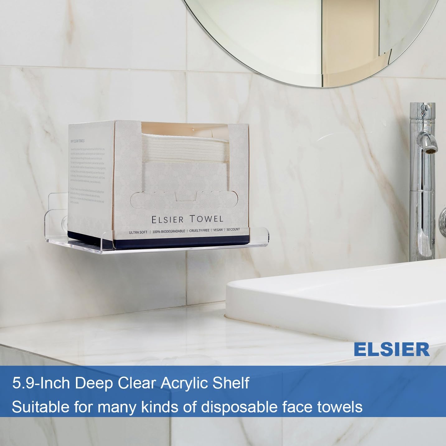 ELSIER Acrylic Floating Shelves for Wall 59 Inch Deep