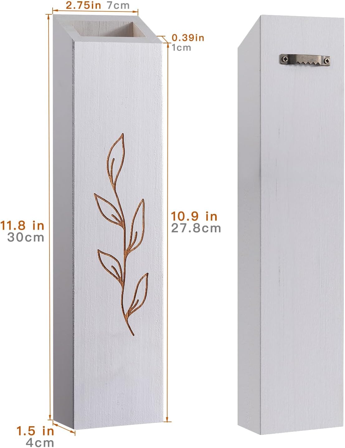Wooden Wall Planter 4 Pack Farmhouse Decor White