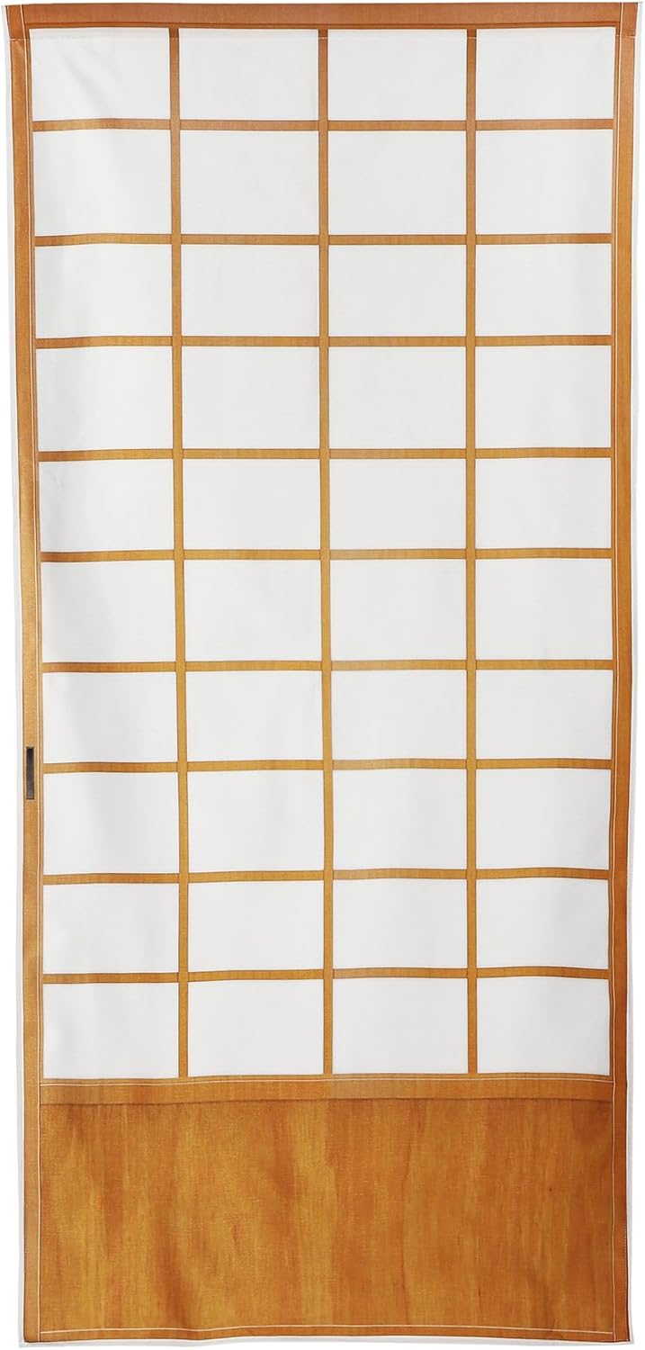 Noren Japanese Style Doorway Curtain with Shoji Pattern Print