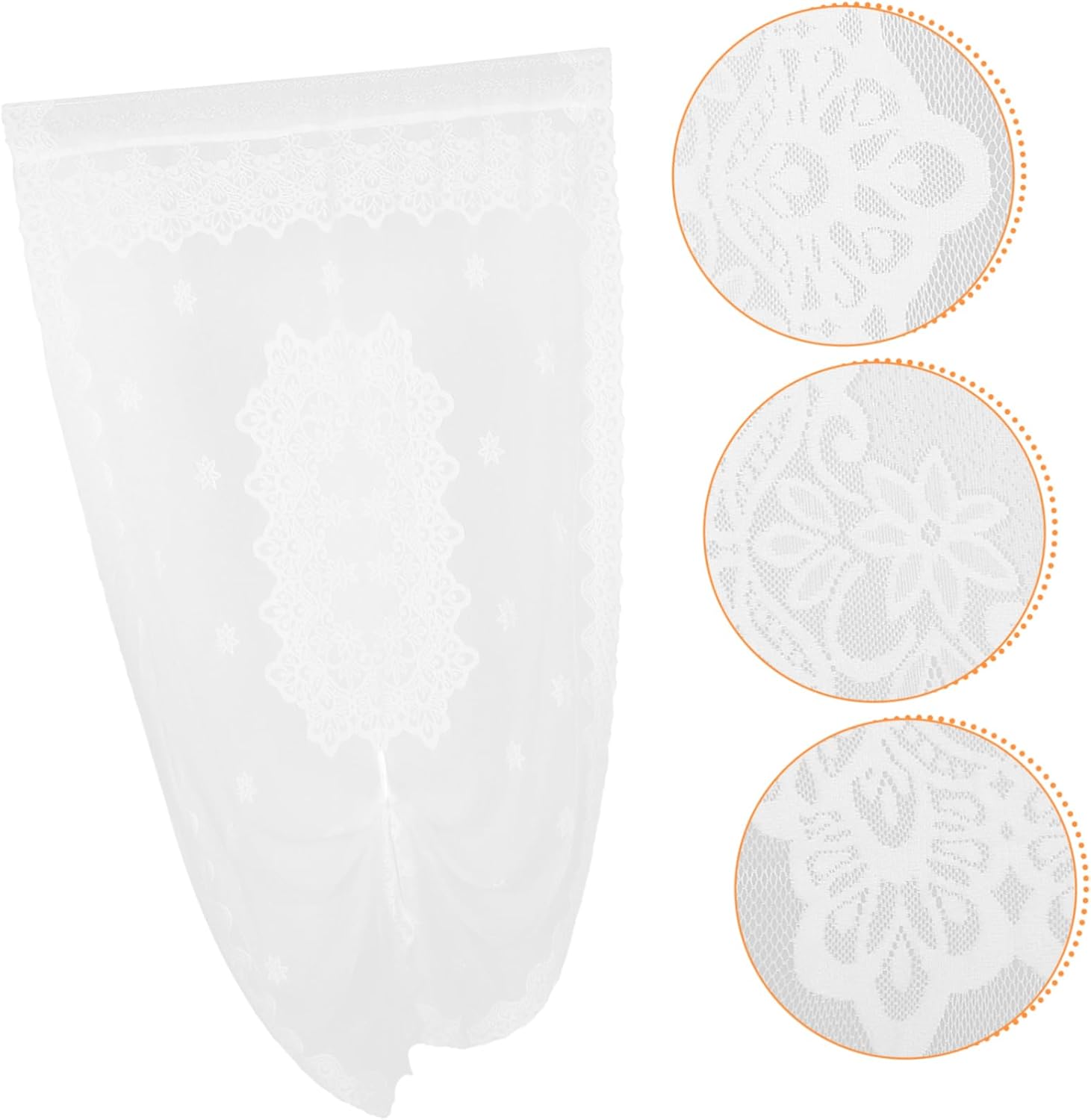 Happyyami Sheer Door Curtain Elegant French Style Panels