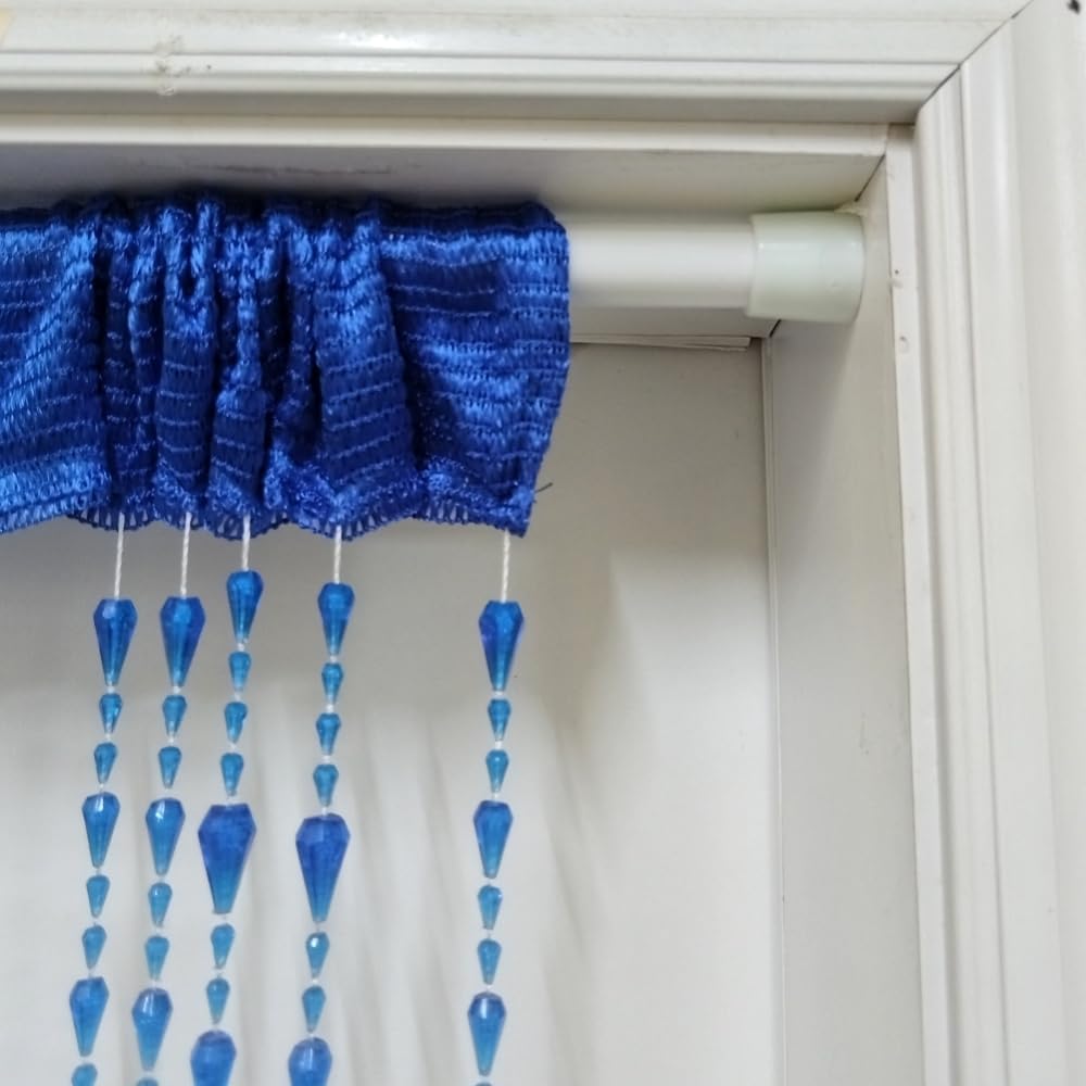 Dark Blue Beaded Curtain for Doorway and Room Divider