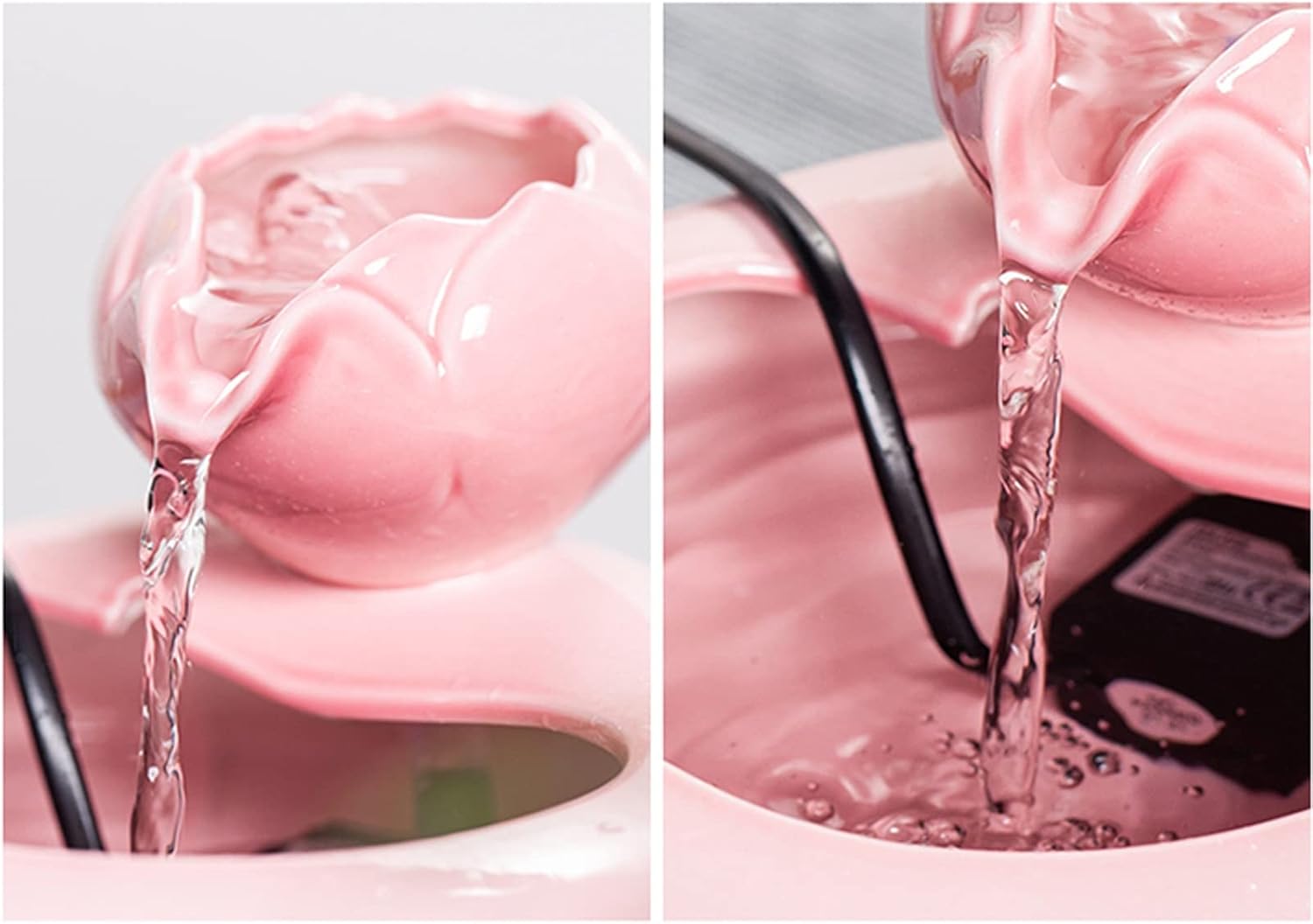 Elegant Indoor Water Fountain Tabletop Zen Decor Fountain Pink