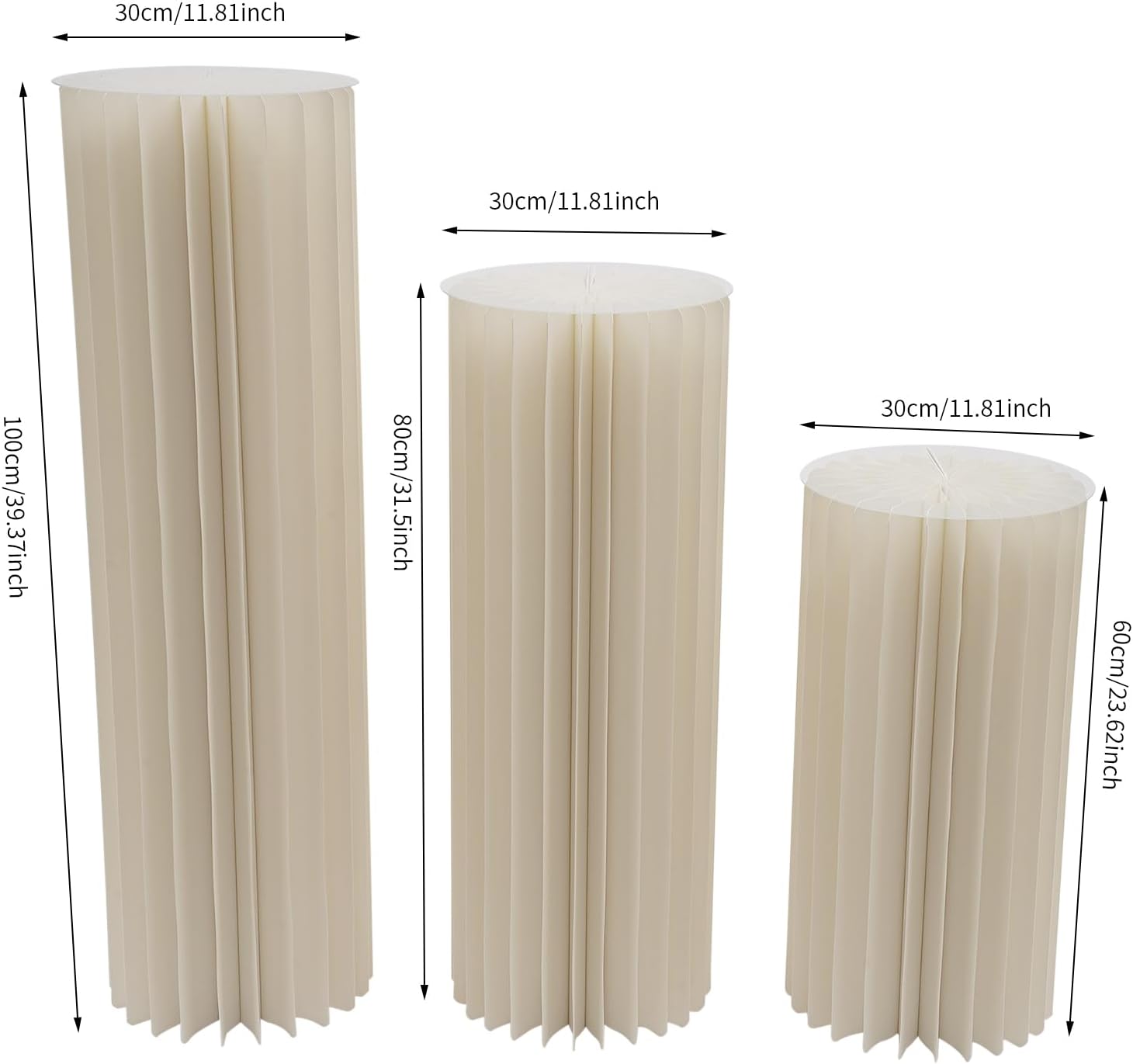 Foldable Cardboard Flower Stand 3Pcs for Wedding Display