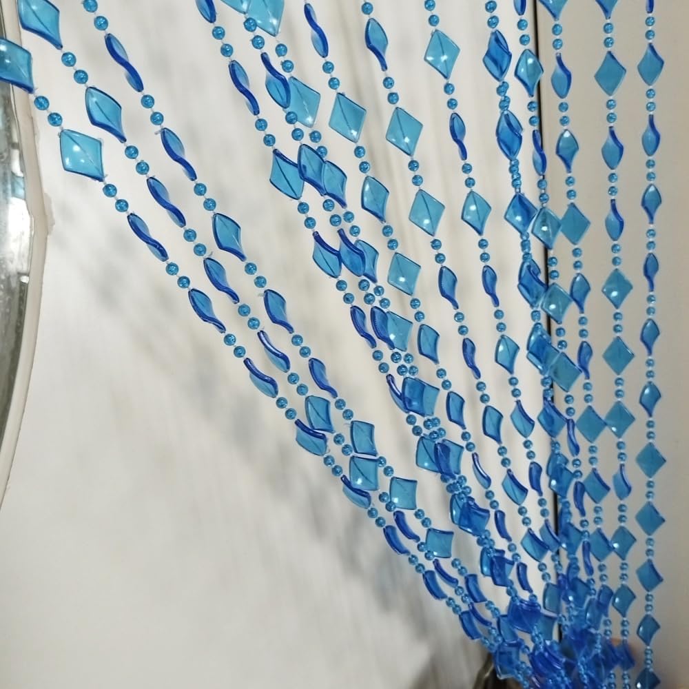 Ave Split Beaded Curtain Dark Blue 18 Strand