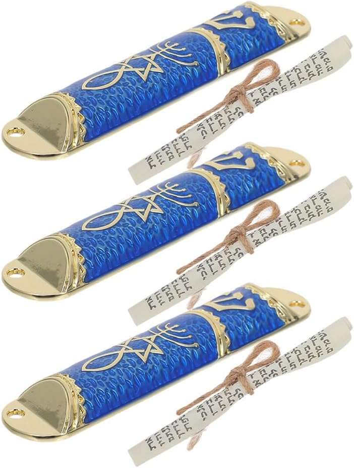 LUOZZY 3sets Messianic Seal Mezuzah Case with Scroll