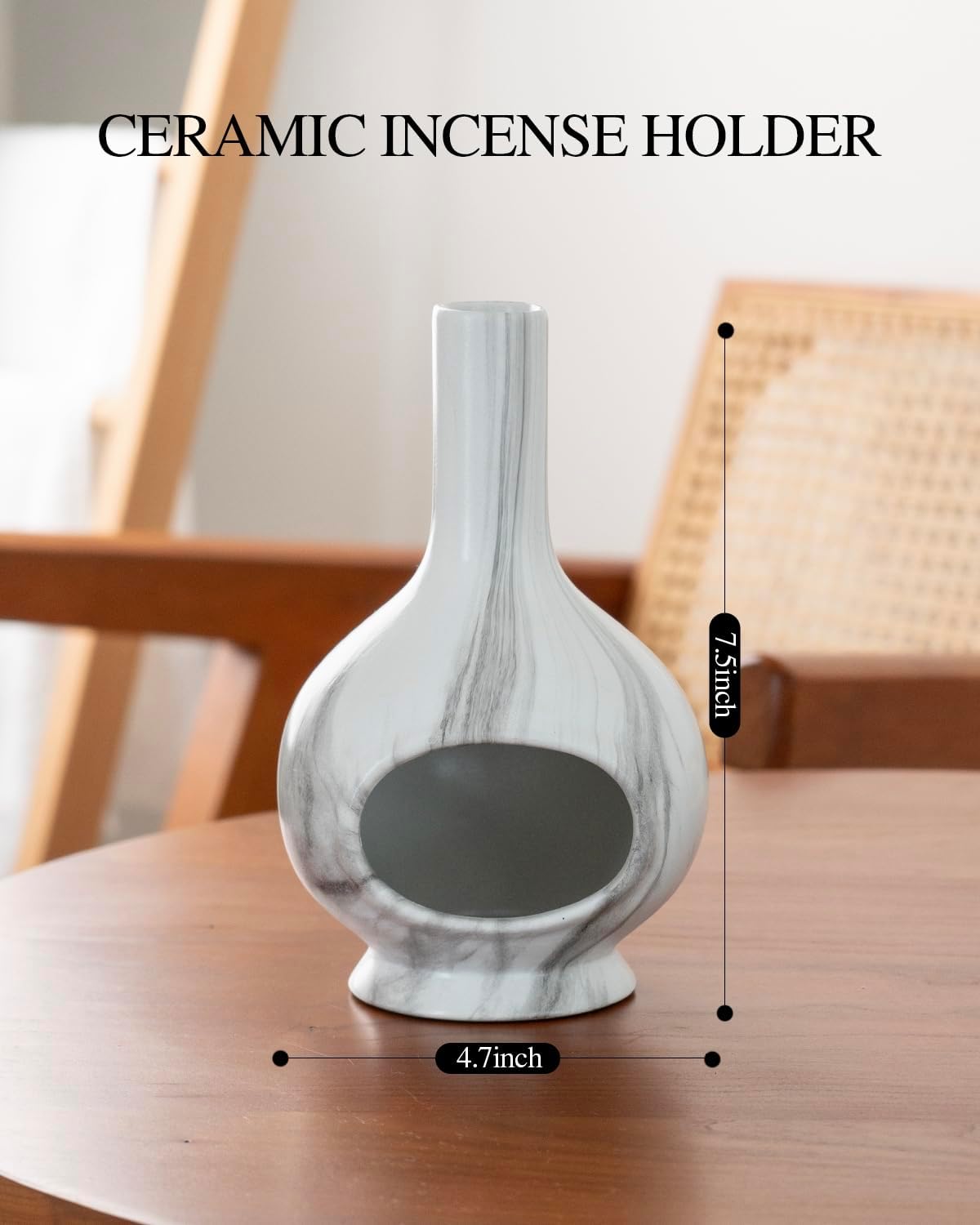Handmade Marble Incense Holder for Meditation and Sage Burning