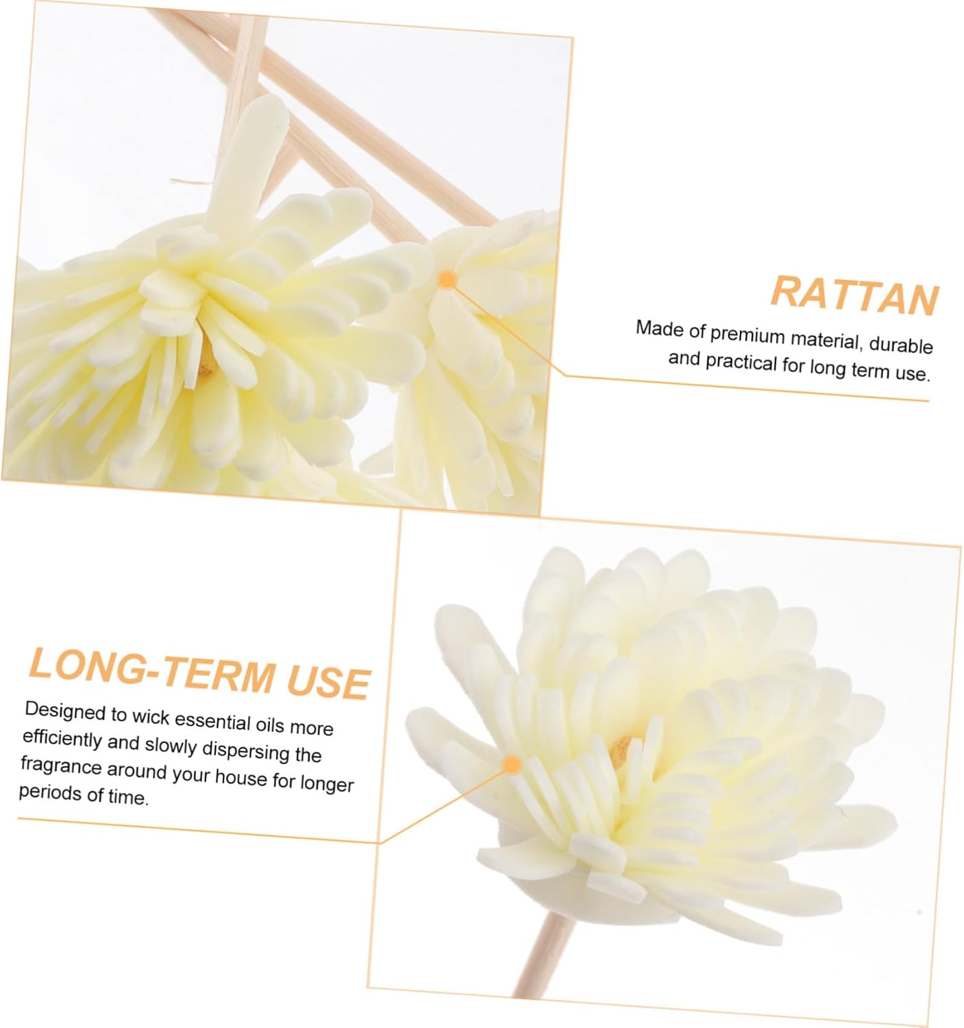 5set Chrysanthemum Scented Rattan Diffuser Sticks for Home Air Freshening
