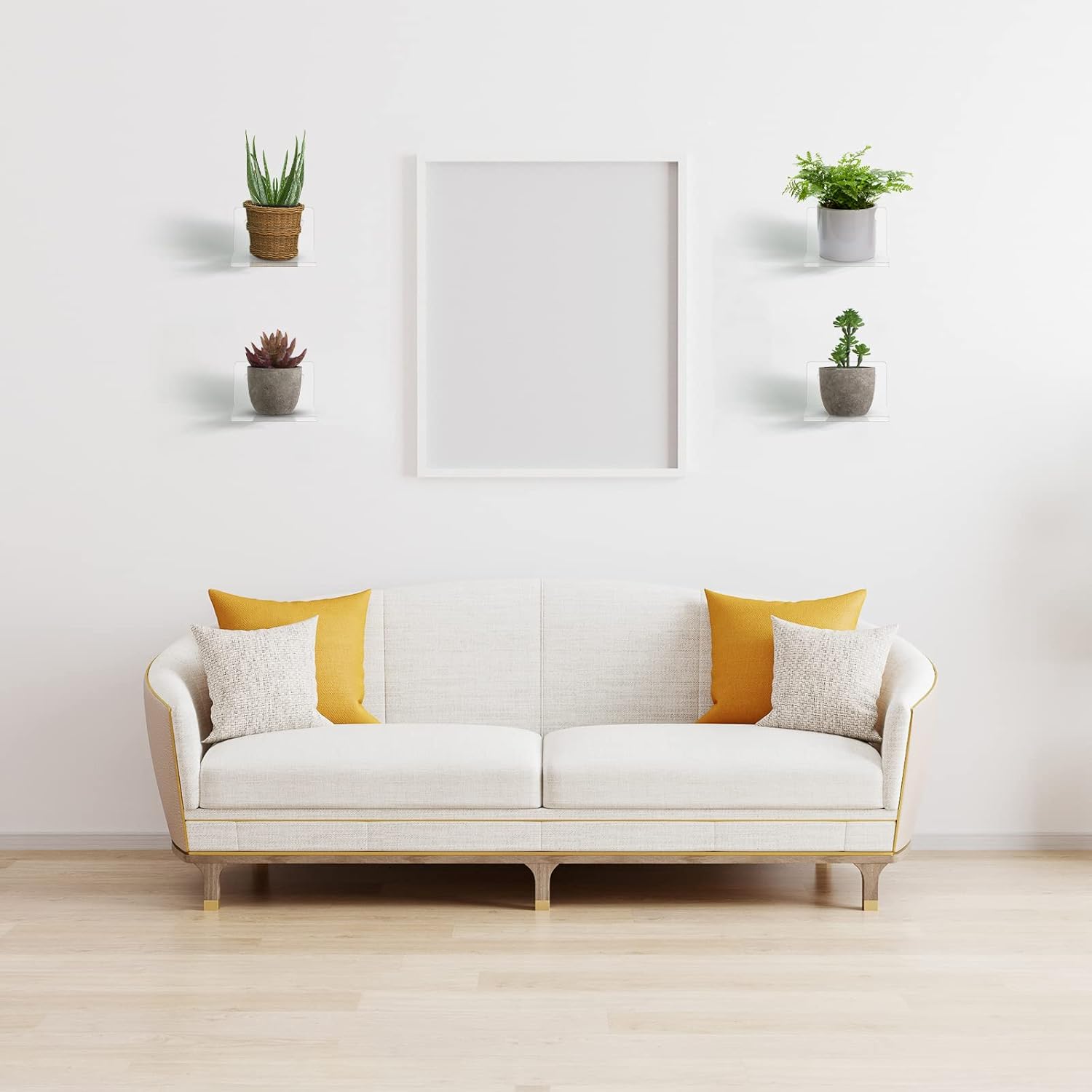 Yulejo 6 Piece Acrylic Floating Shelf Set
