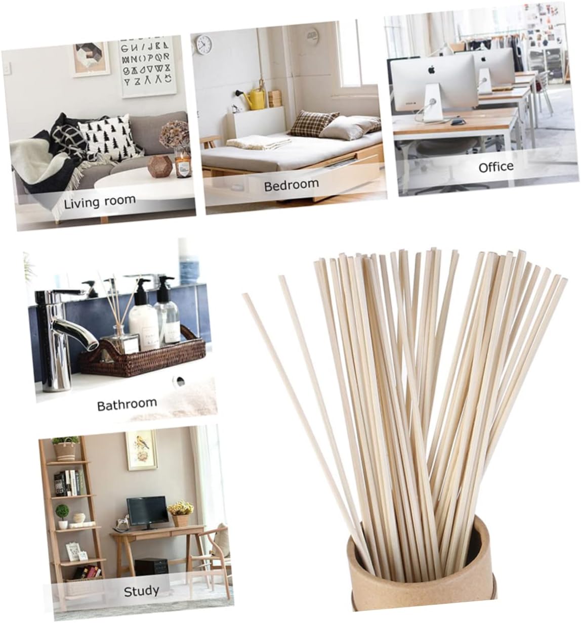 MAGICLULU 30pcs Rattan Diffuser Sticks for Essential Oil