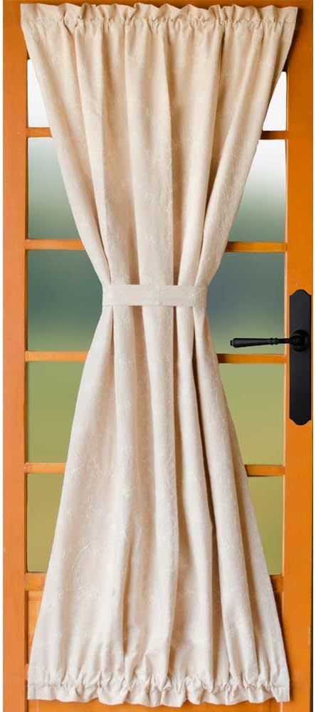 Candlewicking Cream Cotton French Door Panel 42x72