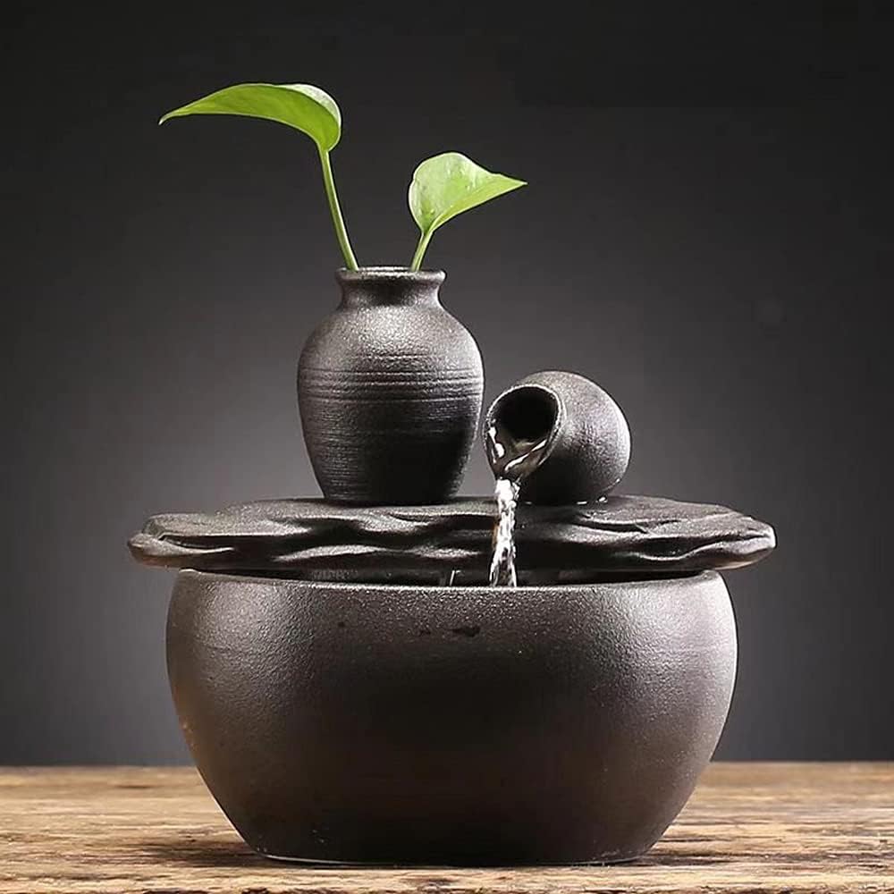Ceramic Tabletop Fountain for Indoor Home Decor