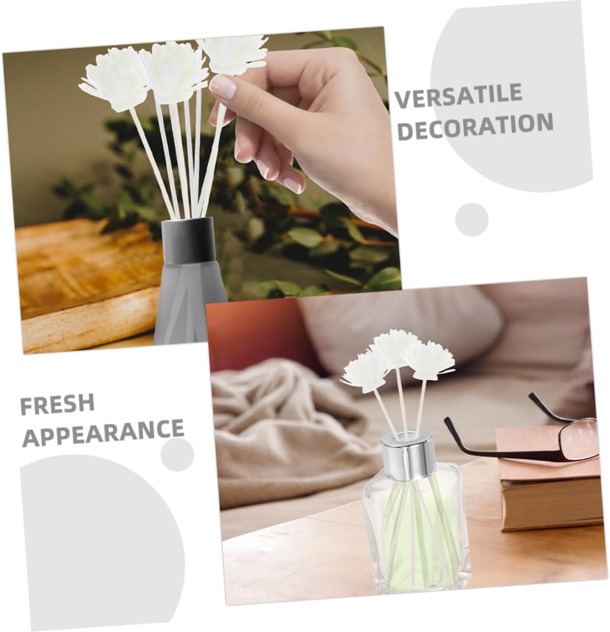 15pcs Artificial Chrysanthemum Diffuser Sticks for Aroma and Decor