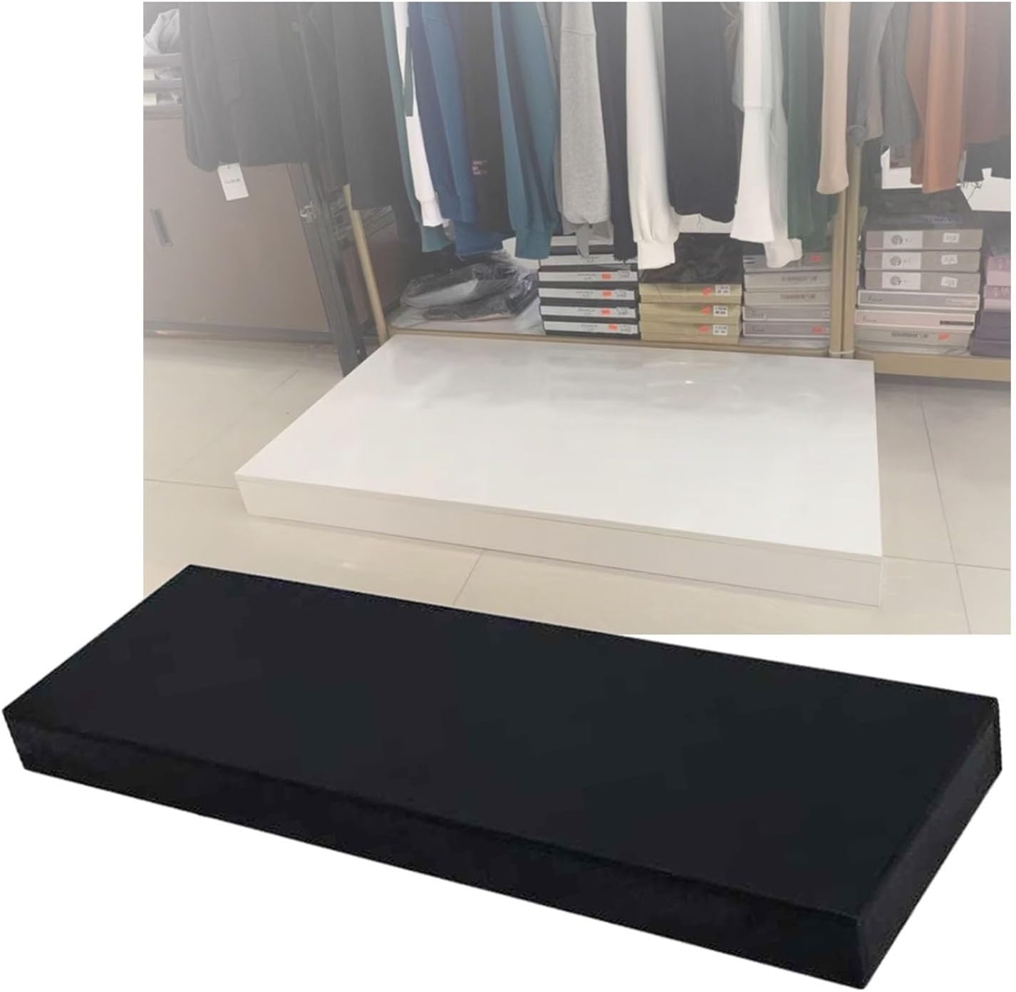 Square Pedestal Stands for Display - Black 40x40x10cm