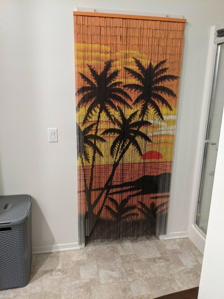 Beaded Curtain with 125 Strands and Hanging Hardware
