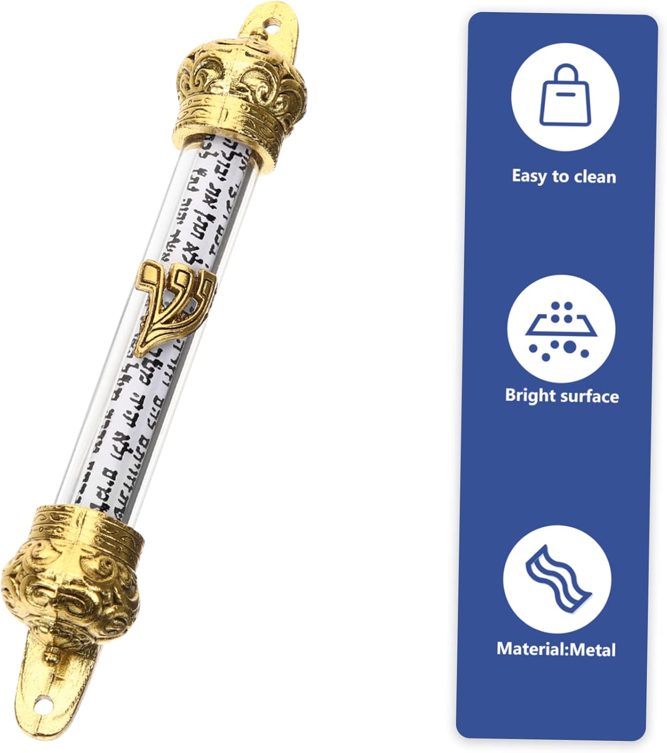 Delicate Metal Mezuzah Scroll for Home Door