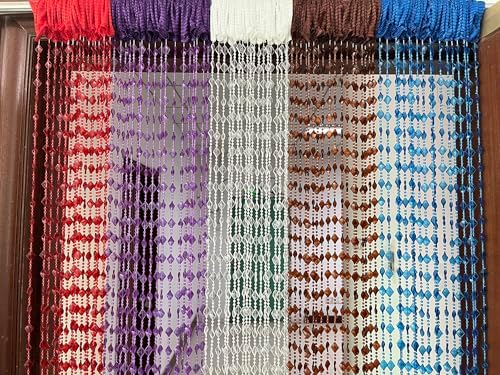 ZiDeTang Acrylic Maple Leaf Beaded Curtain Panel
