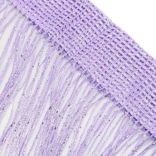 Topixdeals Door Curtain with Silver Ribbon Fringe