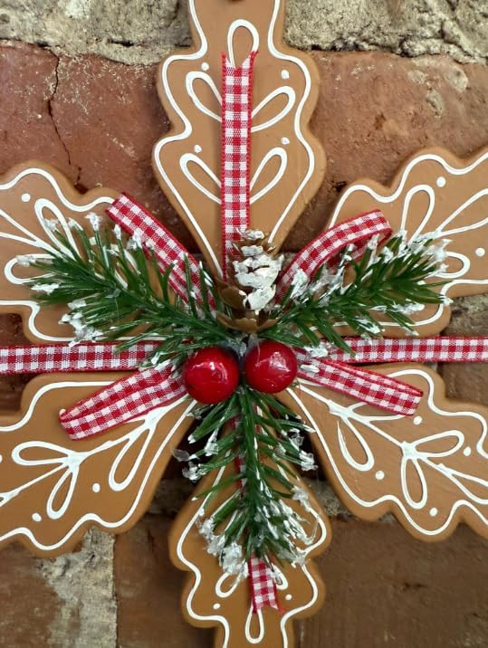 Craig Bachman 8-Inch Gingerbread Snowflake Christmas Ornament
