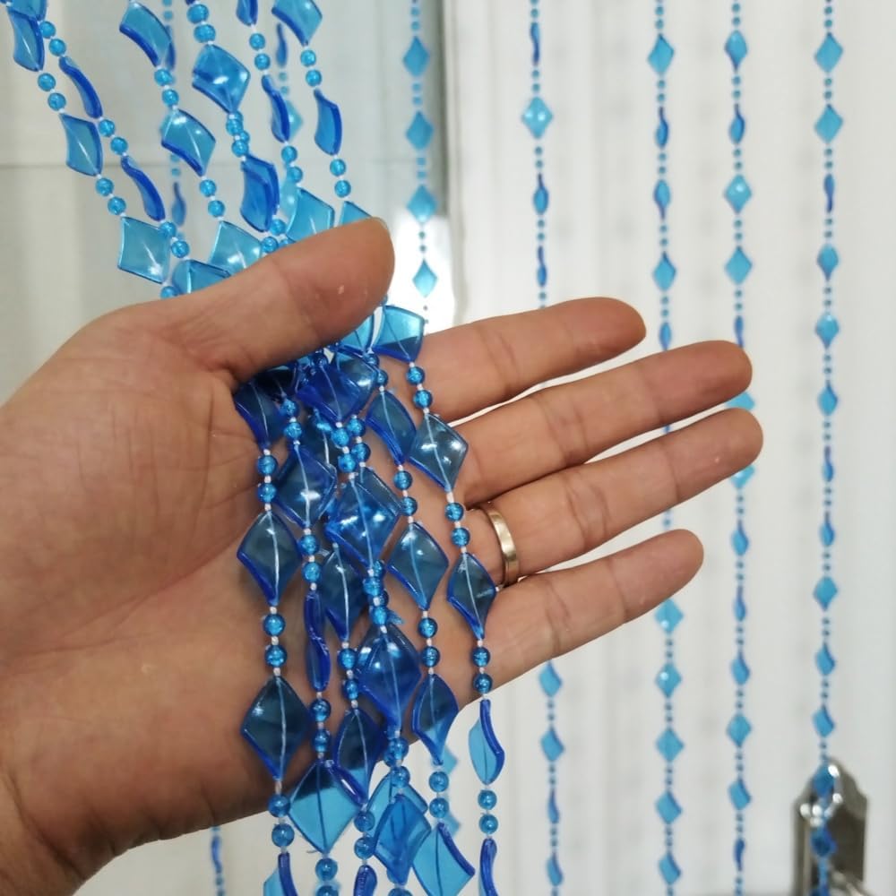 Ave Split Beaded Curtain Dark Blue 18 Strand