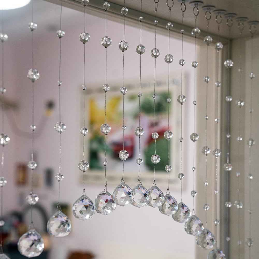 Crystal Beaded Curtain 20 Strings Arched Door Divider