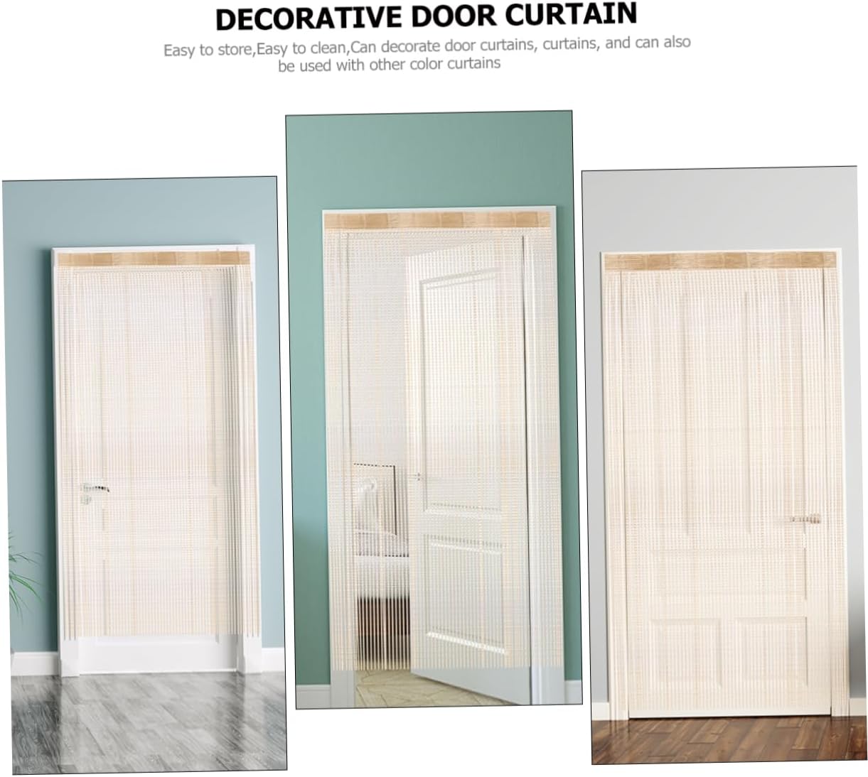 PRETYZOOM Dense Monochrome Door Curtain for Home Decor