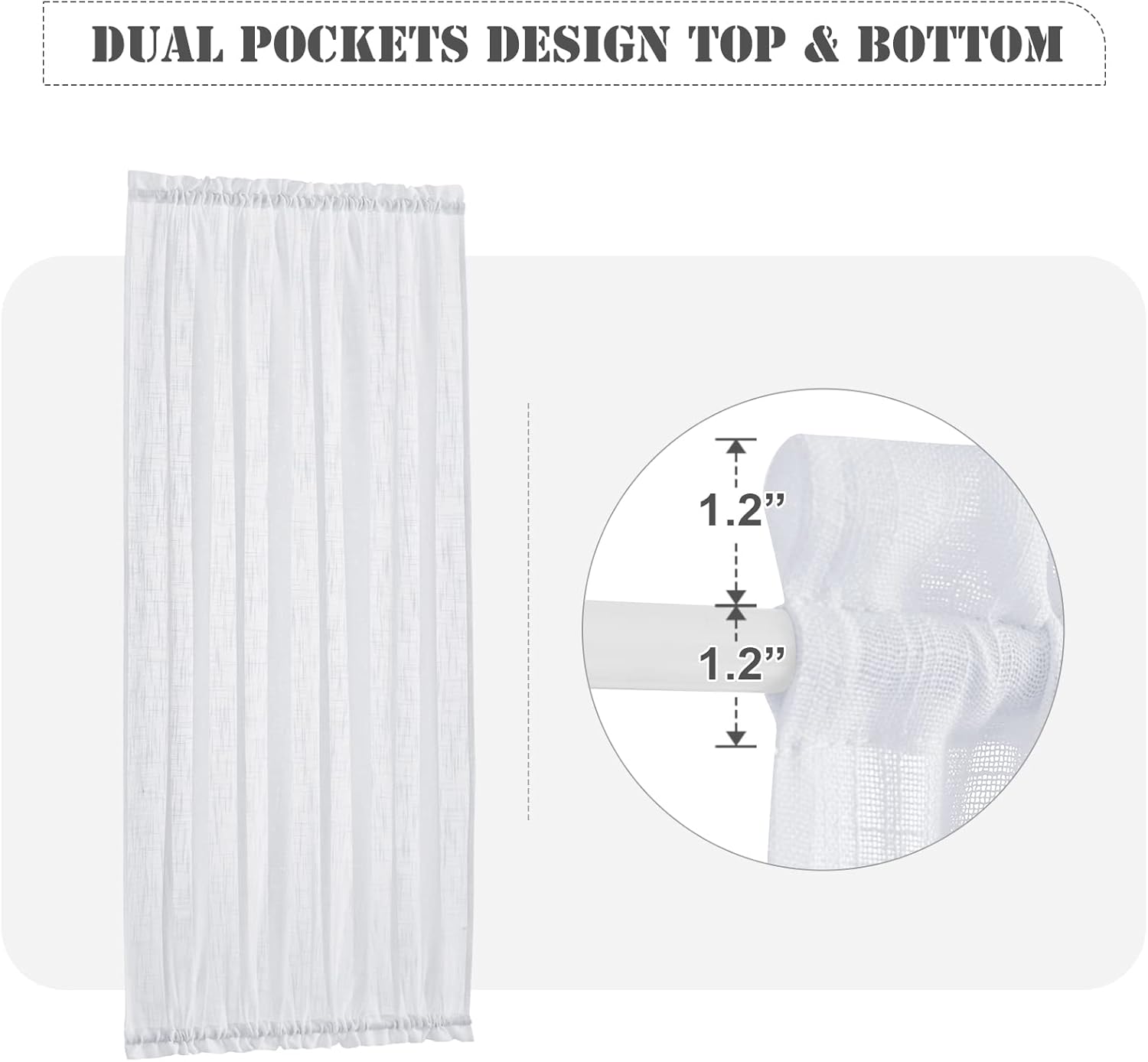 Pony Dance Door Window Curtains 80 Inch Length White Panels
