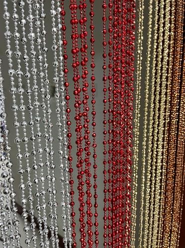 ZideTang Sparkling Plated Plastic Diamond Beaded Door Curtain Panel Red