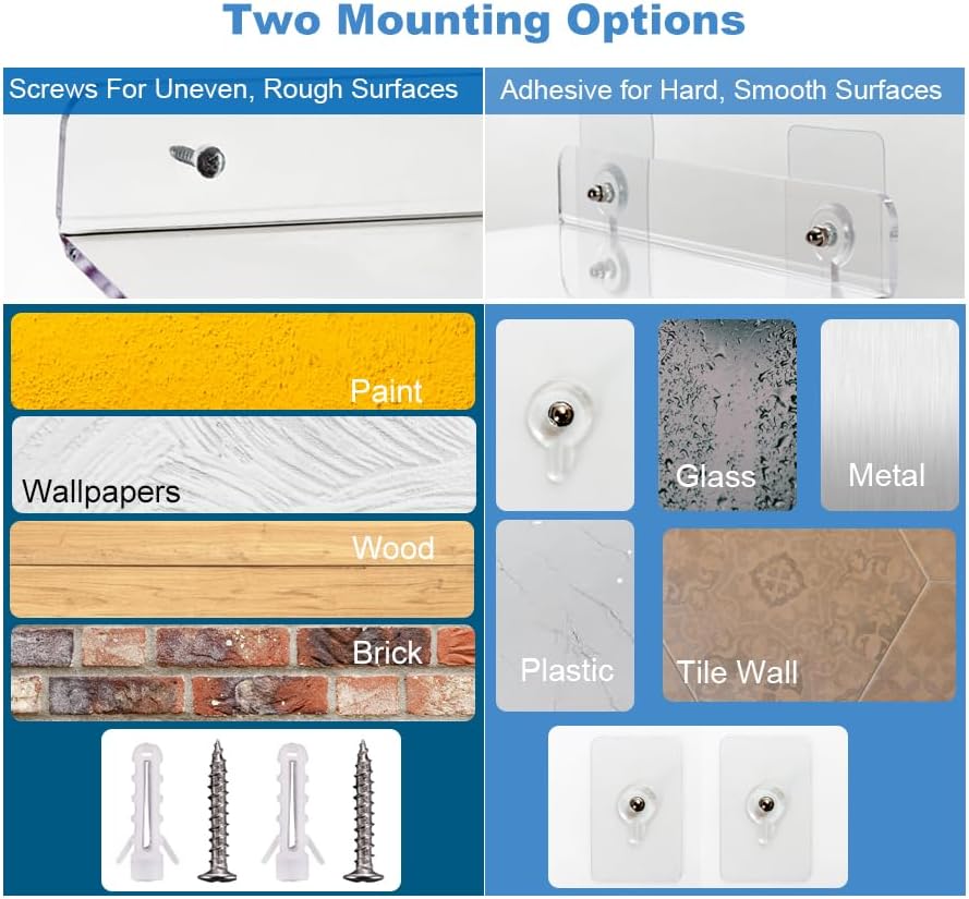 ELSIER Acrylic Floating Shelves for Wall 59 Inch Deep