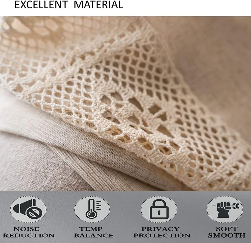 AMZALI Boho Curtains with Tassel Rod Pocket Panel