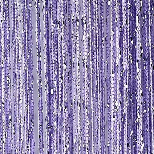 Topixdeals Door Curtain with Silver Ribbon Fringe