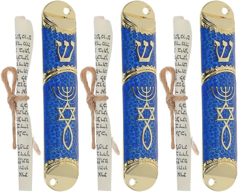 LUOZZY 3sets Messianic Seal Mezuzah Case with Scroll