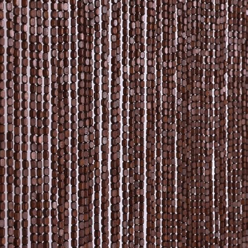 BECHAEO Bamboo Beaded Curtain 90 Strands Brown
