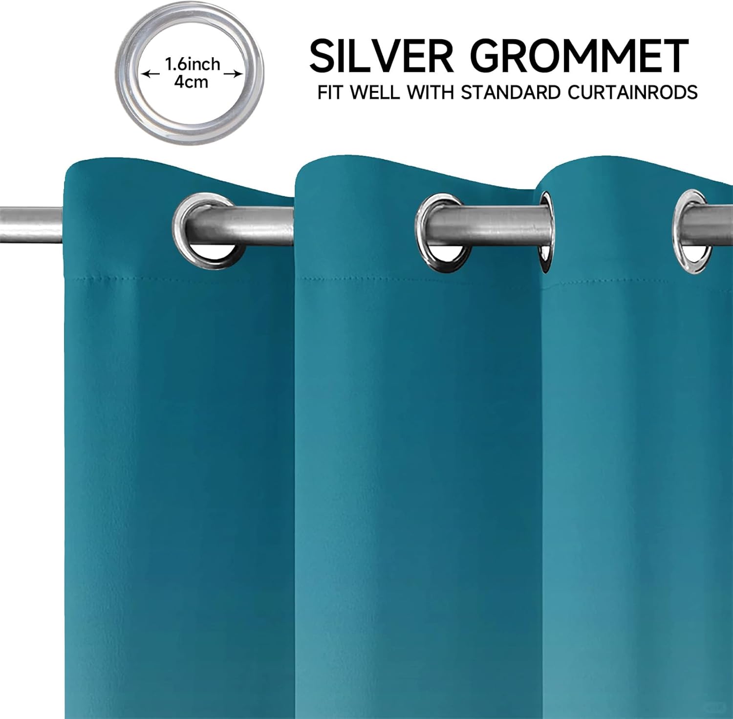 European Doorway Curtains 2 Panels - 52 x 63 Inch Grommet Curtains