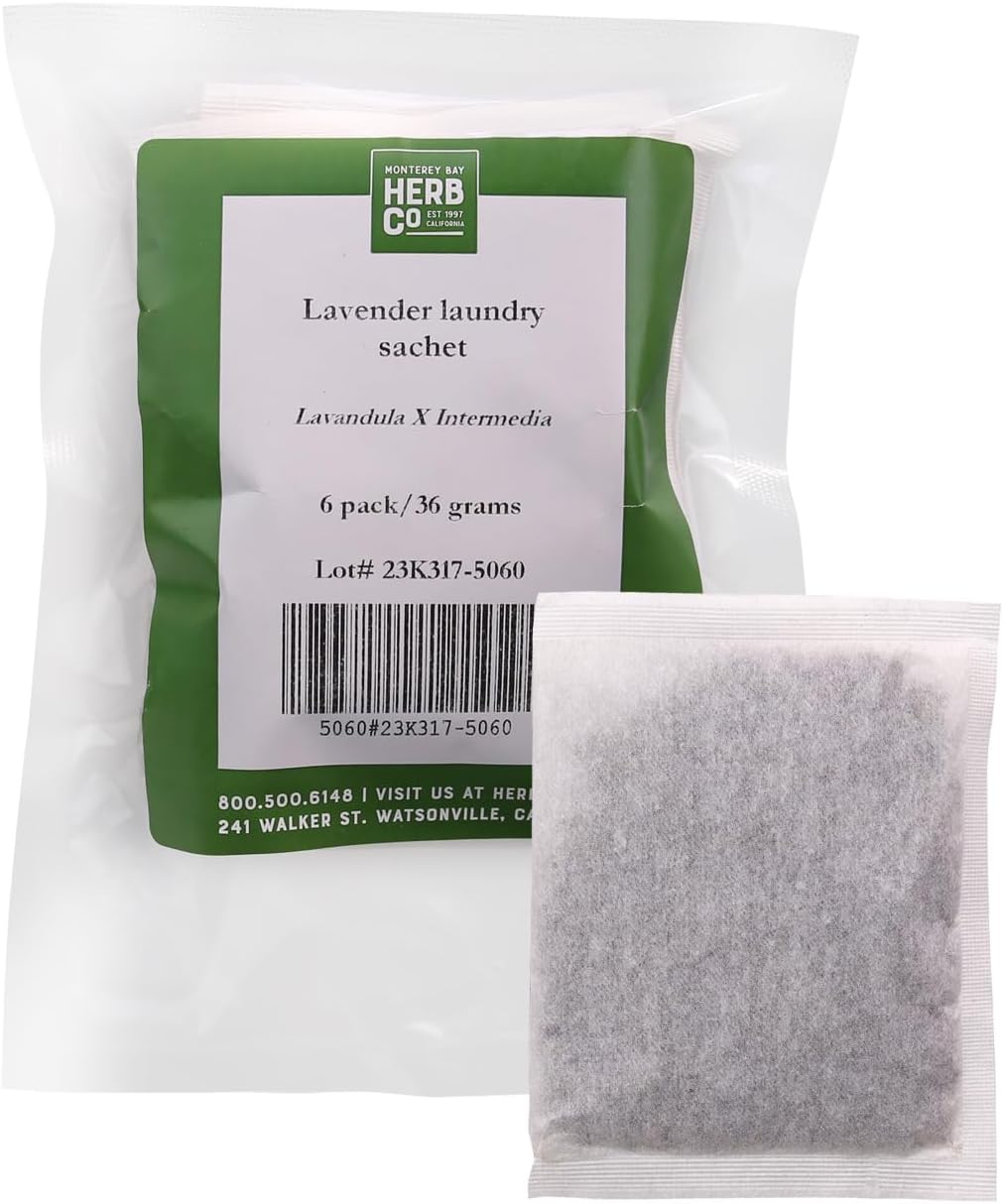 Monterey Bay Herb Co Lavender Sachets for Laundry Pack of 6