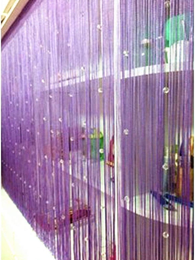 Light Purple Decorative Curtain Door Panel with Beads