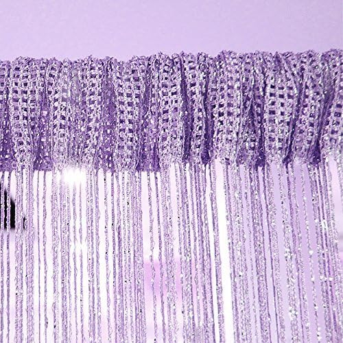 Topixdeals Door Curtain with Silver Ribbon Fringe