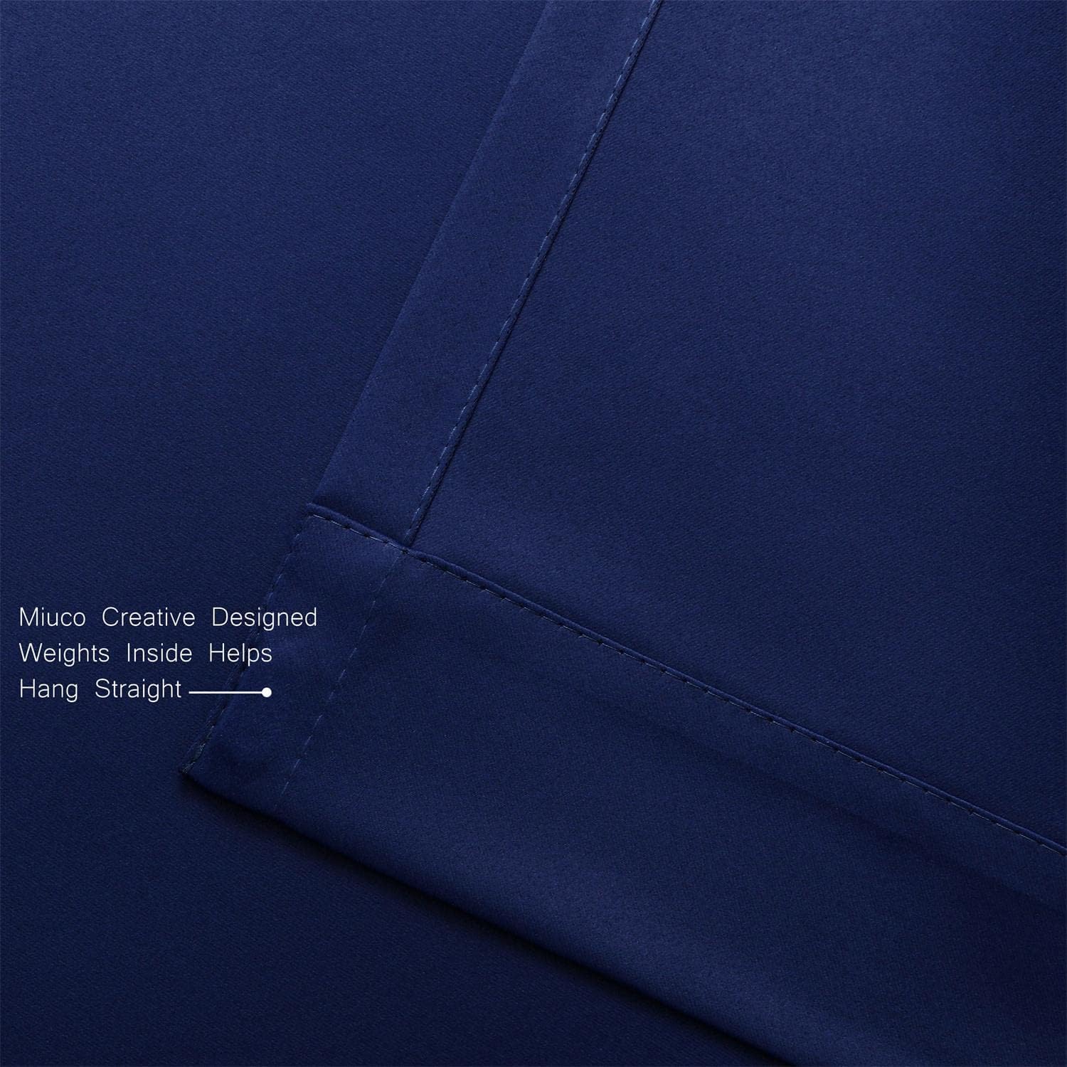 MIUCO 2 Panel Room Darkening Thermal Insulated Grommet Curtains Navy Blue 63 Inches