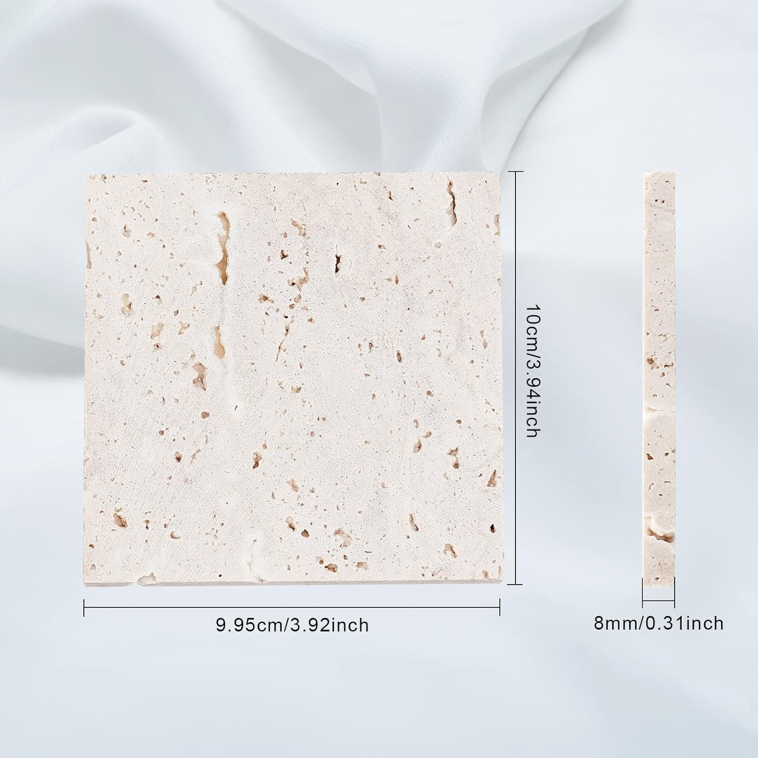FINGERINSPIRE 2 Pcs 4 Inch White Rock Display Base with Holes